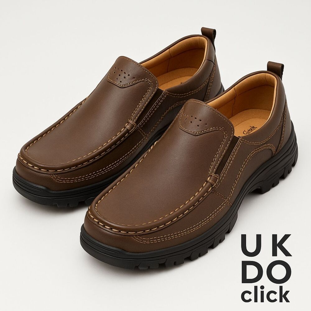 Dream Seek Men’s Slip-On Loafers Brown Comfort Casual Shoes Size 7